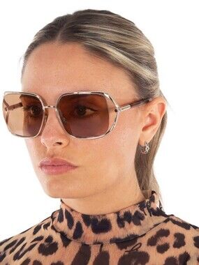 $630 Tom Ford Goldie Sunglasses Rose Gold Tone Frame Brown Lens 60/18/120 FT1092